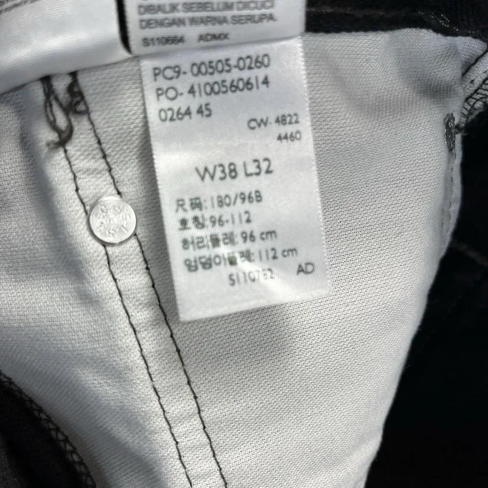 Levi's 505 Men's (38x32) black new without tags Denim Jeans bikercore pants‎
